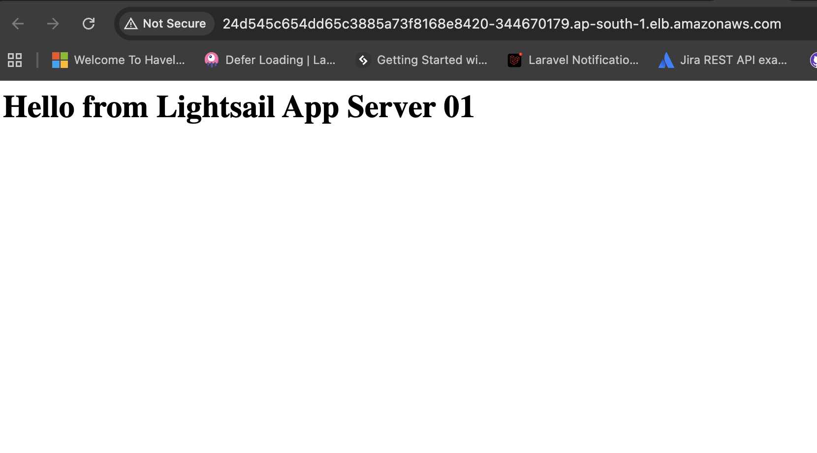 The same Load Balancer endpoint returning App Server 01