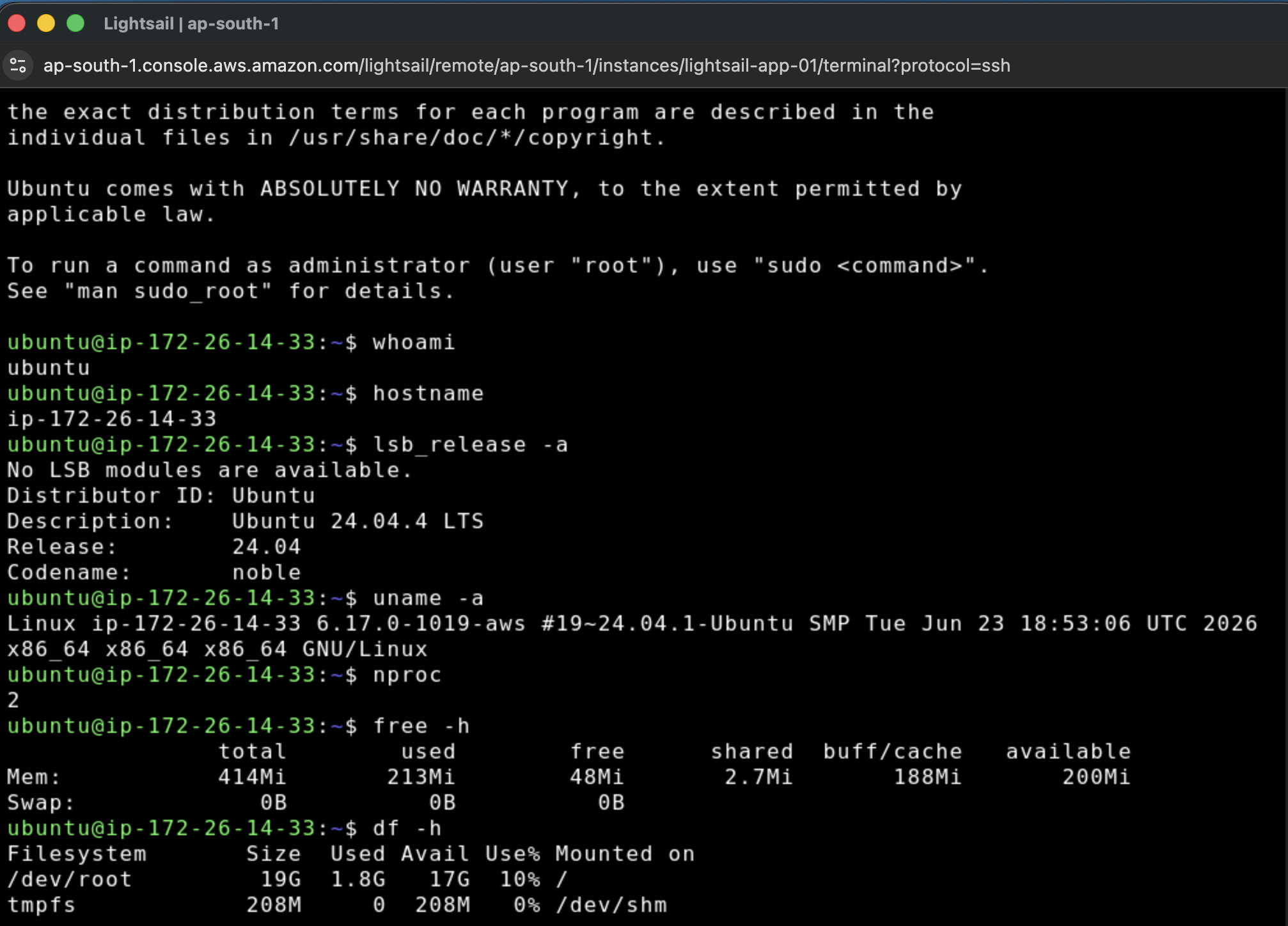 Ubuntu 24.04.4 LTS resource checks